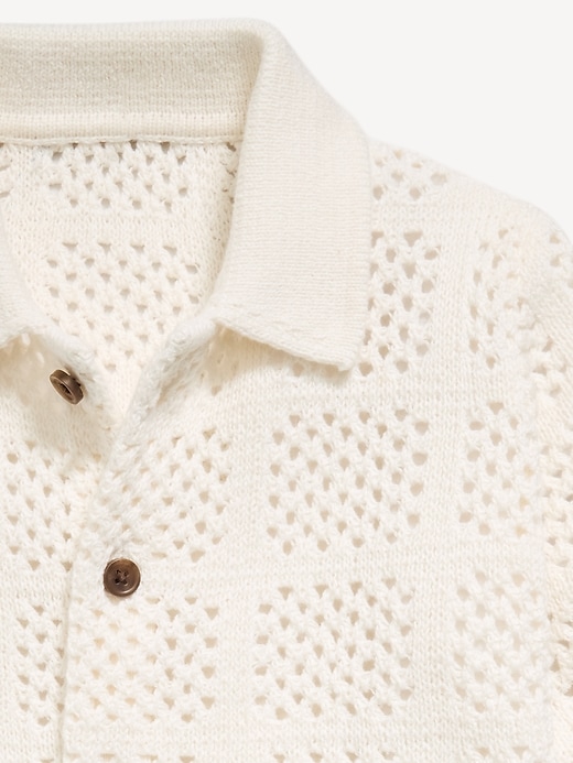 Image number 3 showing, Oversized Short-Sleeve Crochet-Knit Shirt for Toddler Boys