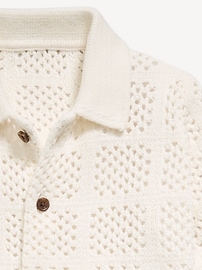 Image number 3 showing, Oversized Short-Sleeve Crochet-Knit Shirt for Toddler Boys