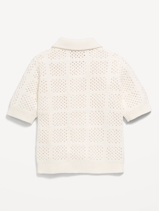 Image number 2 showing, Oversized Short-Sleeve Crochet-Knit Shirt for Toddler Boys