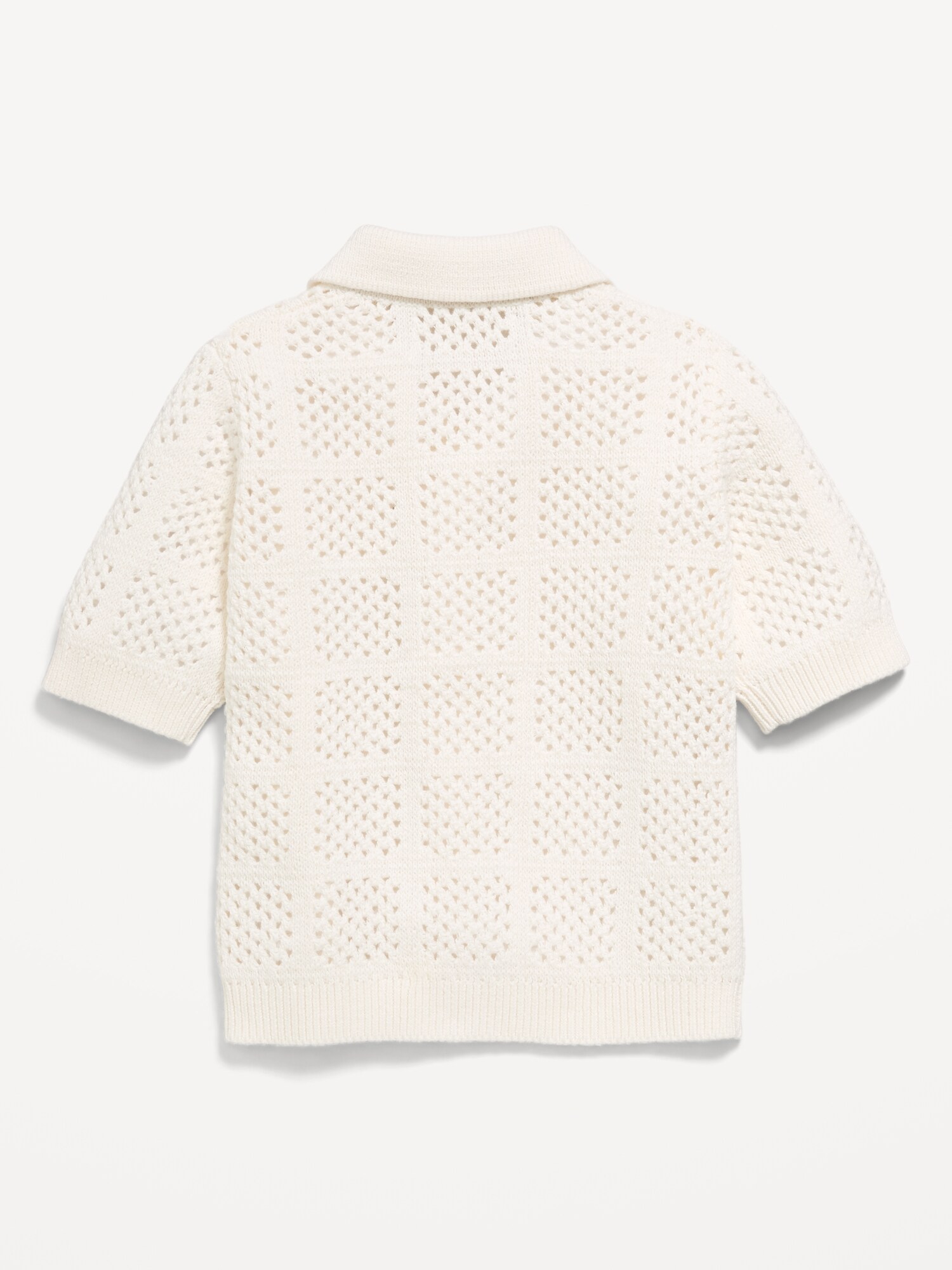 Рубашка Old Navy Oversized Short-Sleeve Crochet-Knit Shirt для мальчиков-малышей, цвет: Морская соль — фото 2