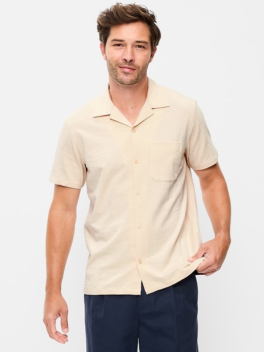 Image number 1 showing, Short-Sleeve Textured Camp Shirt