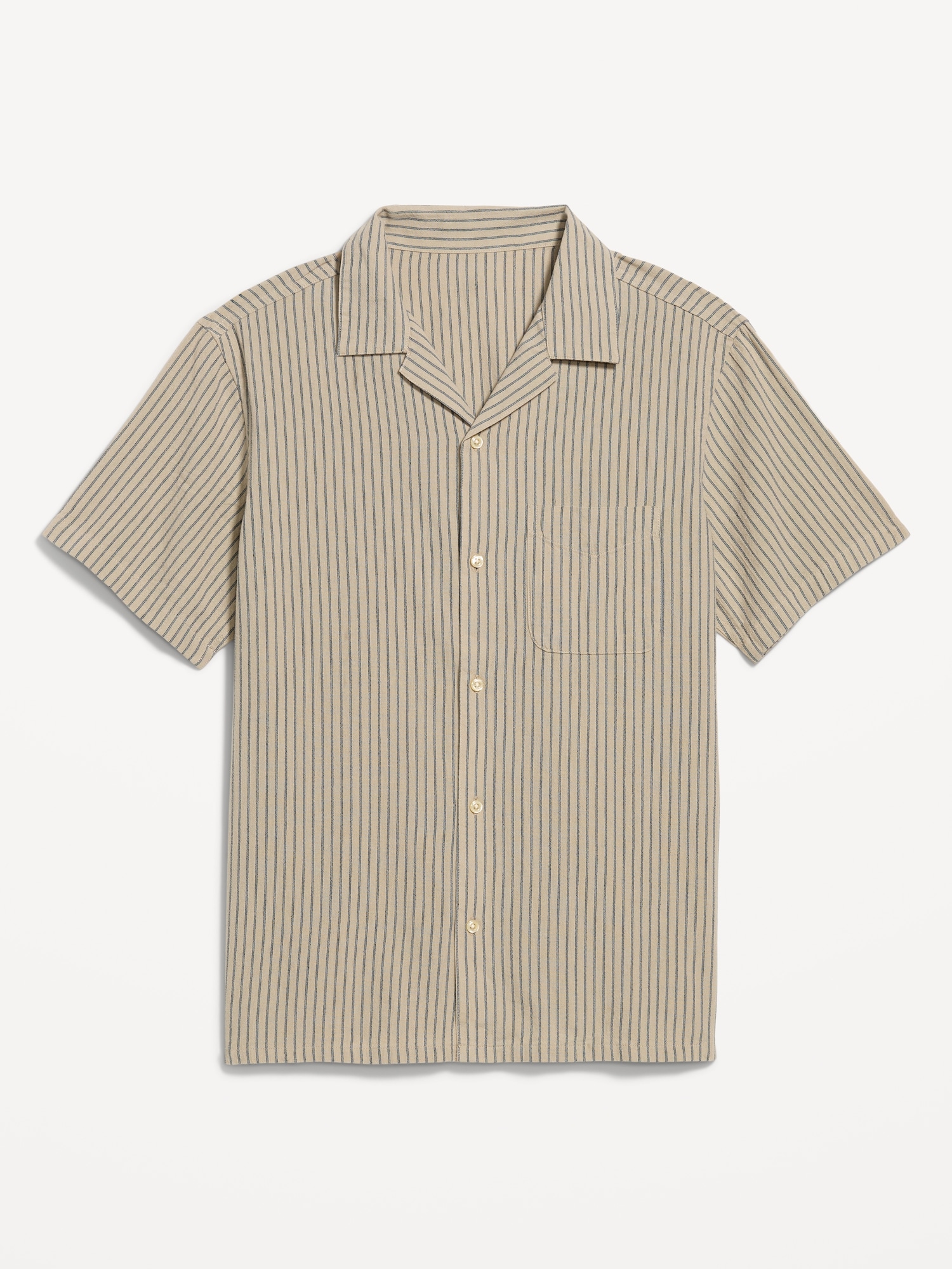Short-Sleeve Striped Camp Shirt