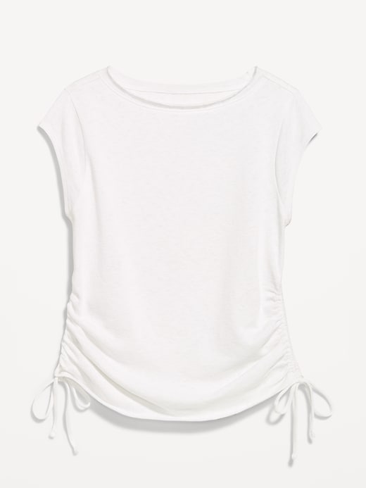 Image number 5 showing, Cap-Sleeve Shirred Side Top