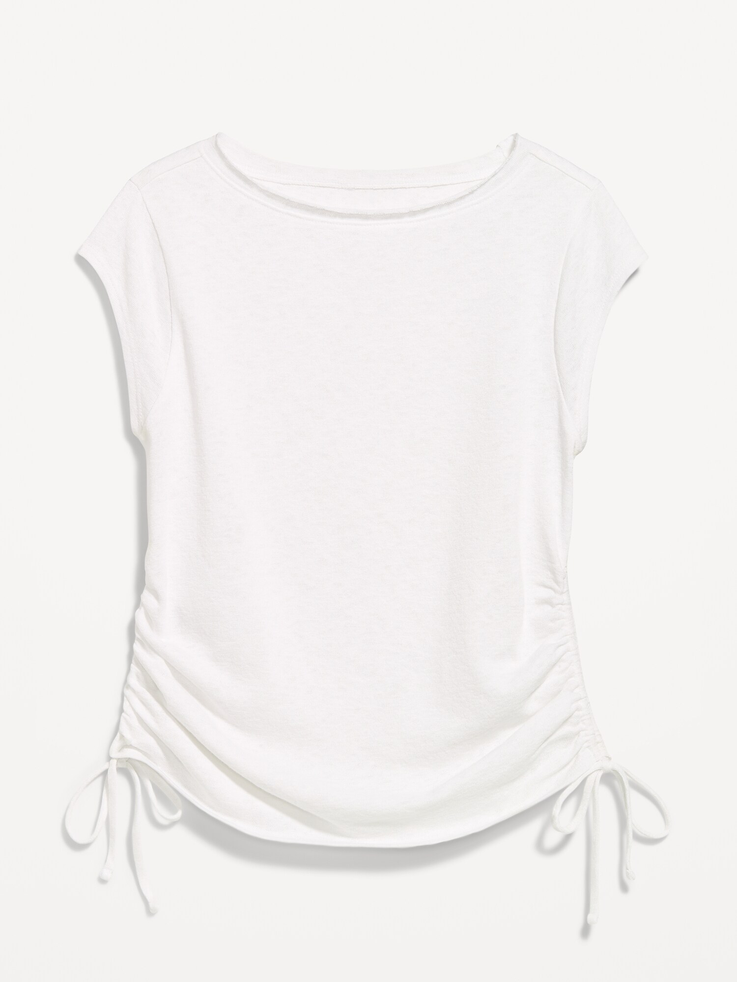 Женский топ Old Navy Cap-Sleeve Shirred Side Top, цвет: Calla Lily — фото 5