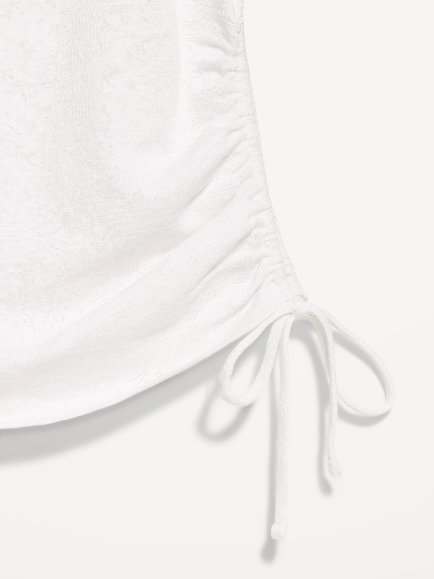Cap-Sleeve Shirred Side Top