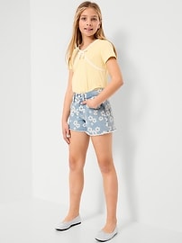Image number 3 showing, High-Waisted Printed Frayed-Hem Jean Shorts for Girls