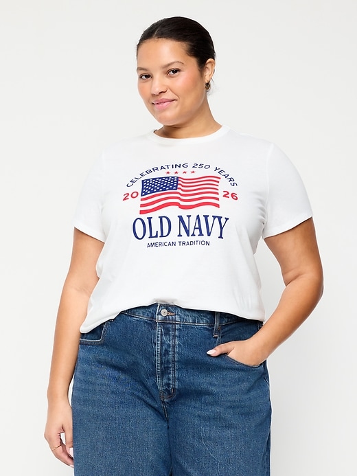 Image number 8 showing, Crew-Neck Flag Graphic T-Shirt