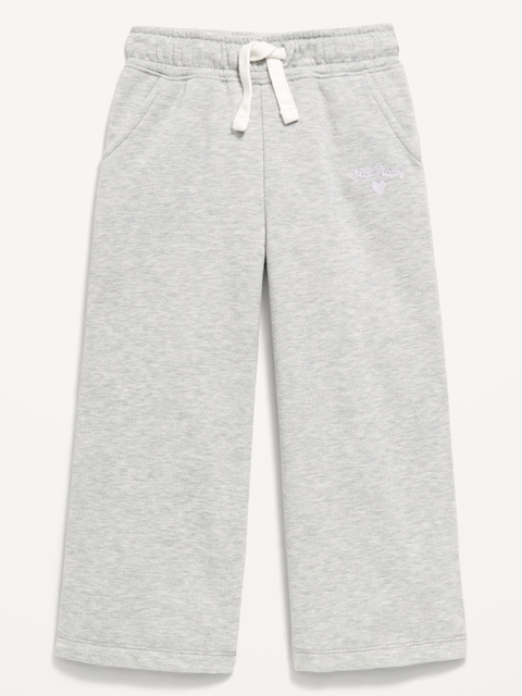 Logo-Graphic Wide-Leg Sweatpants for Toddler Girls