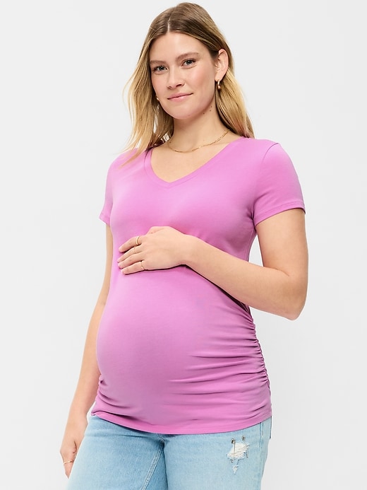 Image number 1 showing, Maternity V-Neck T-Shirt