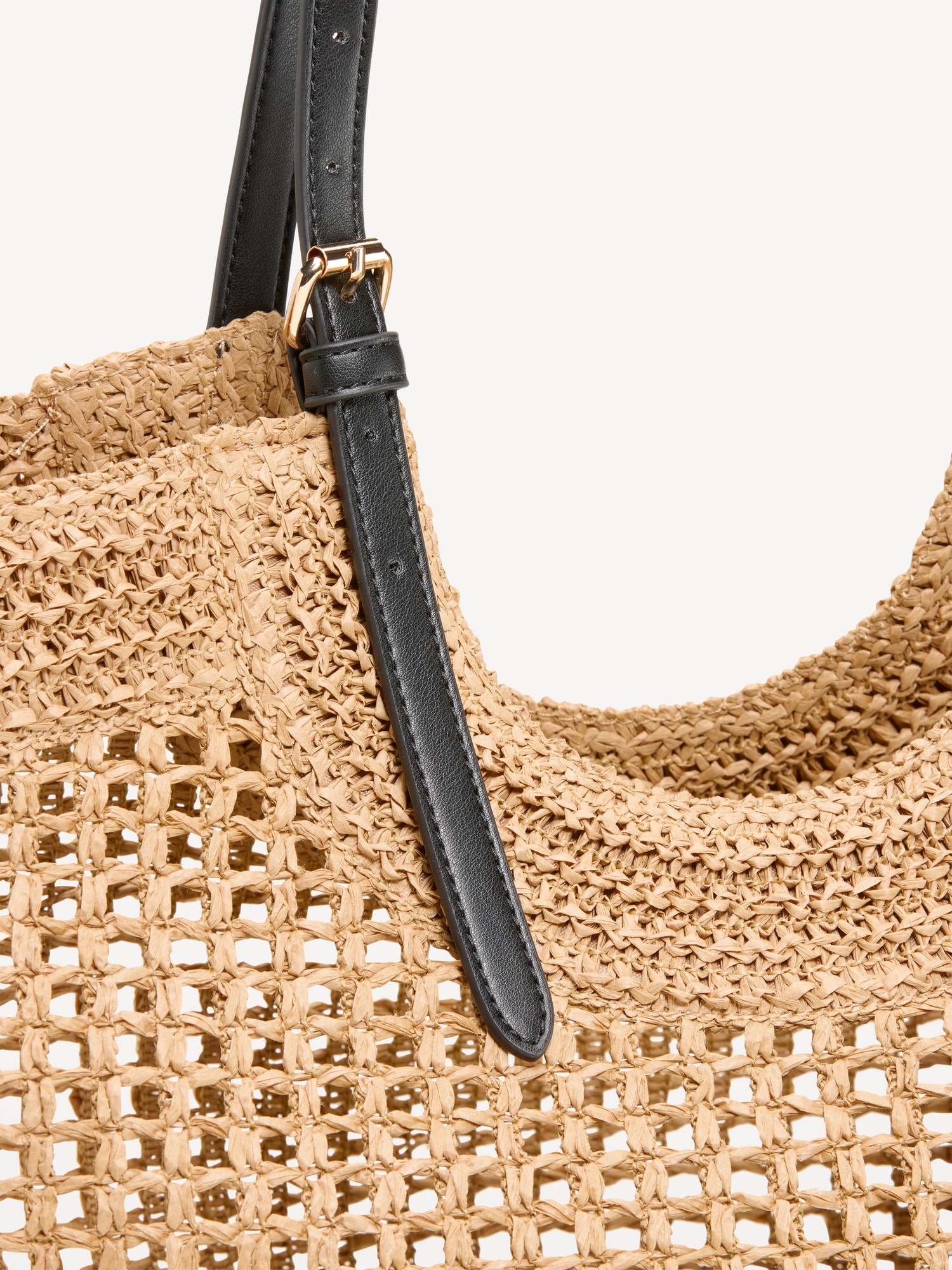 Open-Weave Straw Tote Bag