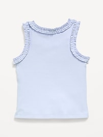 Image number 2 showing, Printed Sleeveless Ruffle-Trim Ribbed Top for Toddler Girls