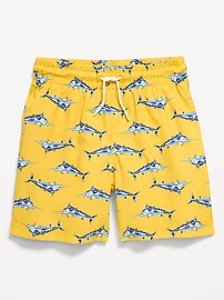 Image number 1 showing, Printed Swim Trunks for Boys