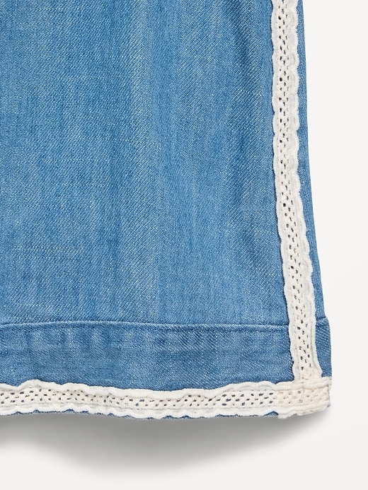 Image number 4 showing, Sleeveless Lace-Trim Chambray Top for Girls