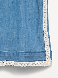 Image number 4 showing, Sleeveless Lace-Trim Chambray Top for Girls