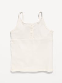 Image number 2 showing, Fitted Lace-Trim Henley Tank Top for Girls