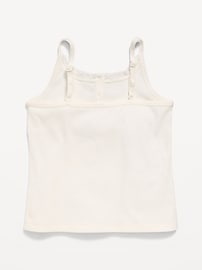 Image number 3 showing, Fitted Lace-Trim Henley Tank Top for Girls