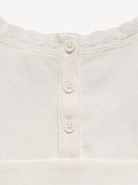 Image number 4 showing, Fitted Lace-Trim Henley Tank Top for Girls