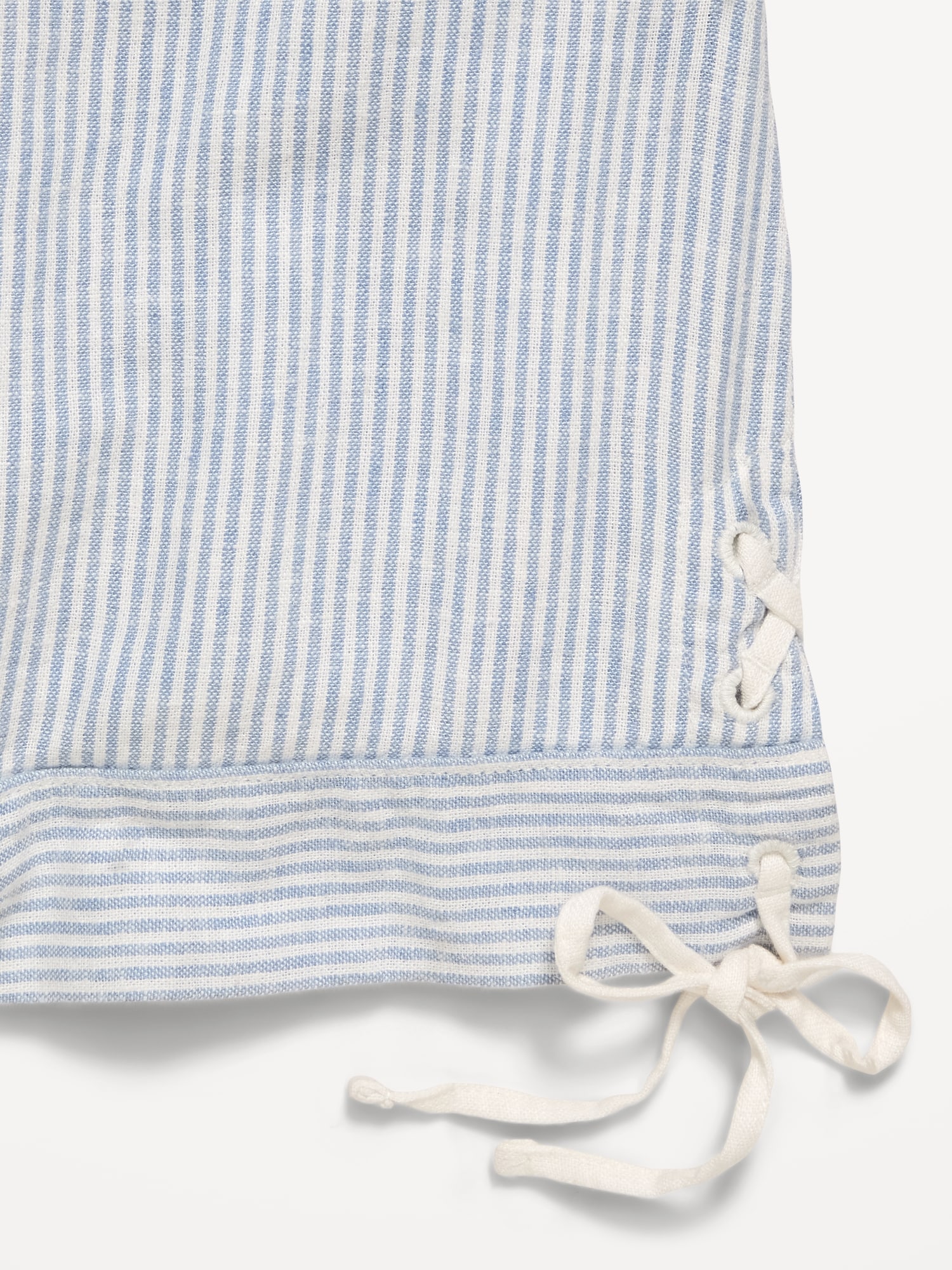 Sleeveless Striped Tie-Knot Linen-Blend Top for Girls