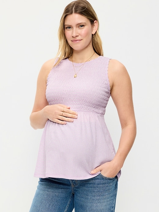 Image number 1 showing, Maternity Smocked Top