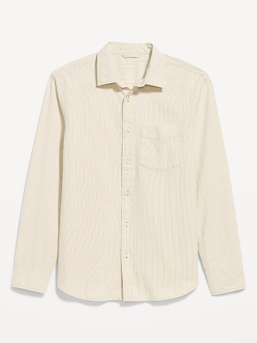 Image number 1 showing, Long-Sleeve Relaxed Striped Pocket Shirt
