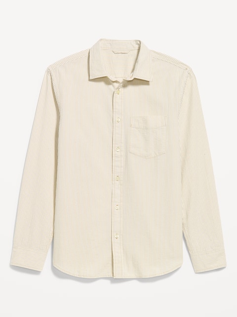 Long-Sleeve Relaxed Striped Pocket Shirt