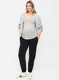 Image number 1 showing, Maternity Rollover-Waist Fleece Jogger
