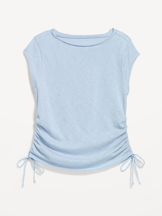 Image number 5 showing, Cap-Sleeve Shirred Side Top