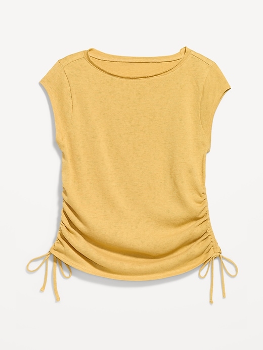 Image number 5 showing, Cap-Sleeve Shirred Side Top