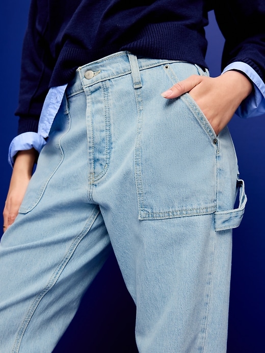 Image number 4 showing, Low-Rise Utility Slouchy Straight Jeans