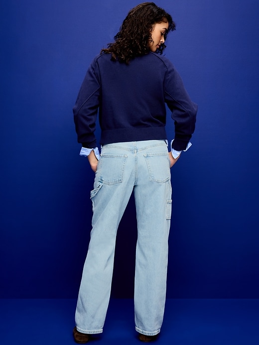 Image number 3 showing, Low-Rise Utility Slouchy Straight Jeans