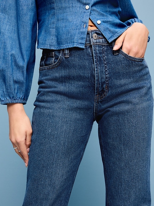 Image number 4 showing, Mid-Rise Loose Boot-Cut Jeans