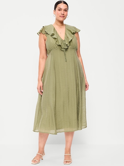 Image number 6 showing, Ruffle-Sleeve Fit & Flare Midi Dress