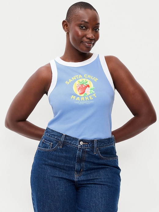 Image number 4 showing, Graphic Snug Crop Tank Top