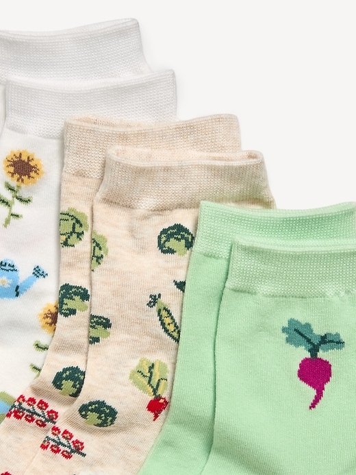 Image number 2 showing, Novelty Quarter Crew Socks 3-Pack for Women