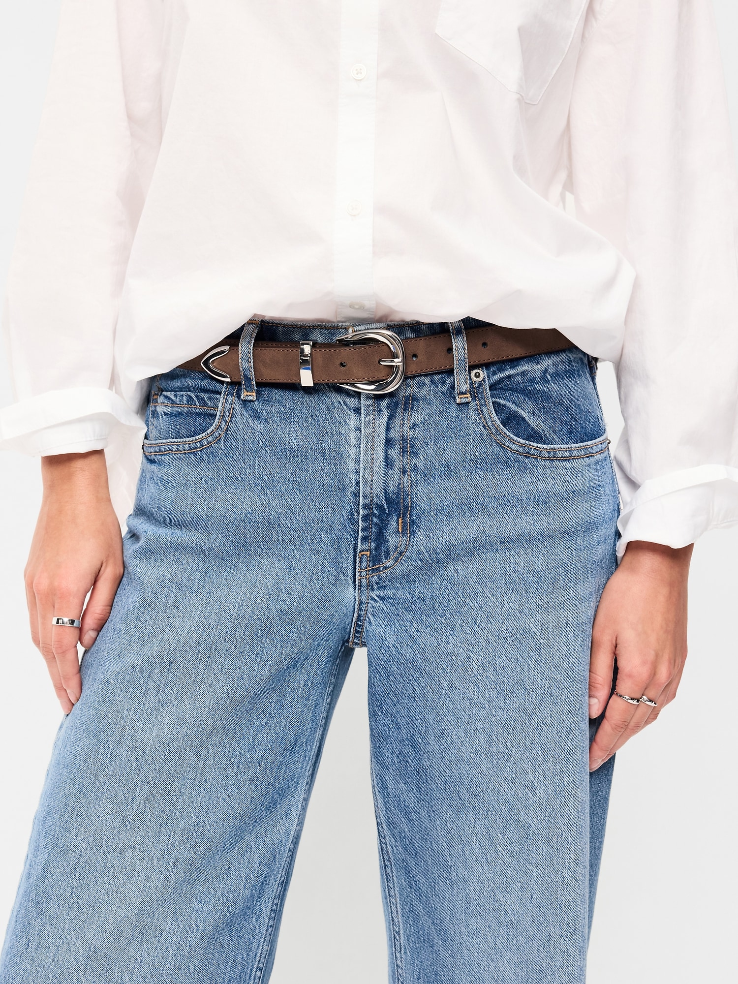 Faux-Leather Western Belt