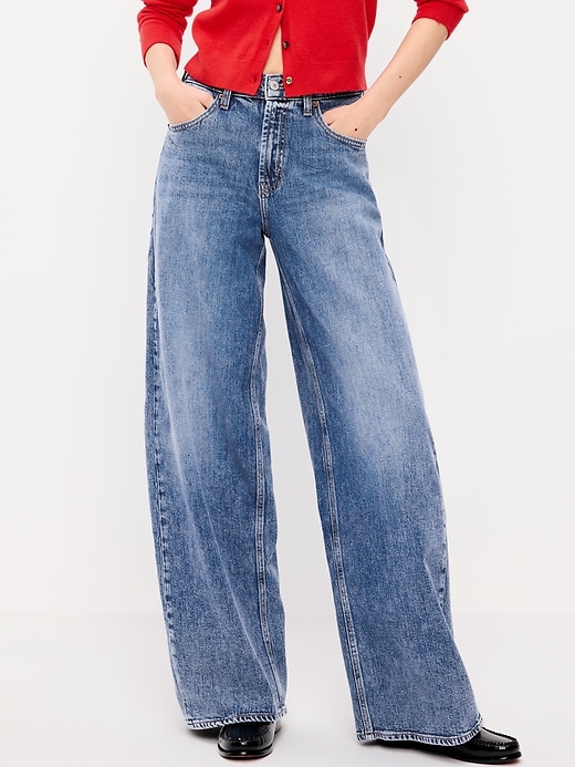 Image number 2 showing, High-Waisted Baggy Wide-Leg Jeans