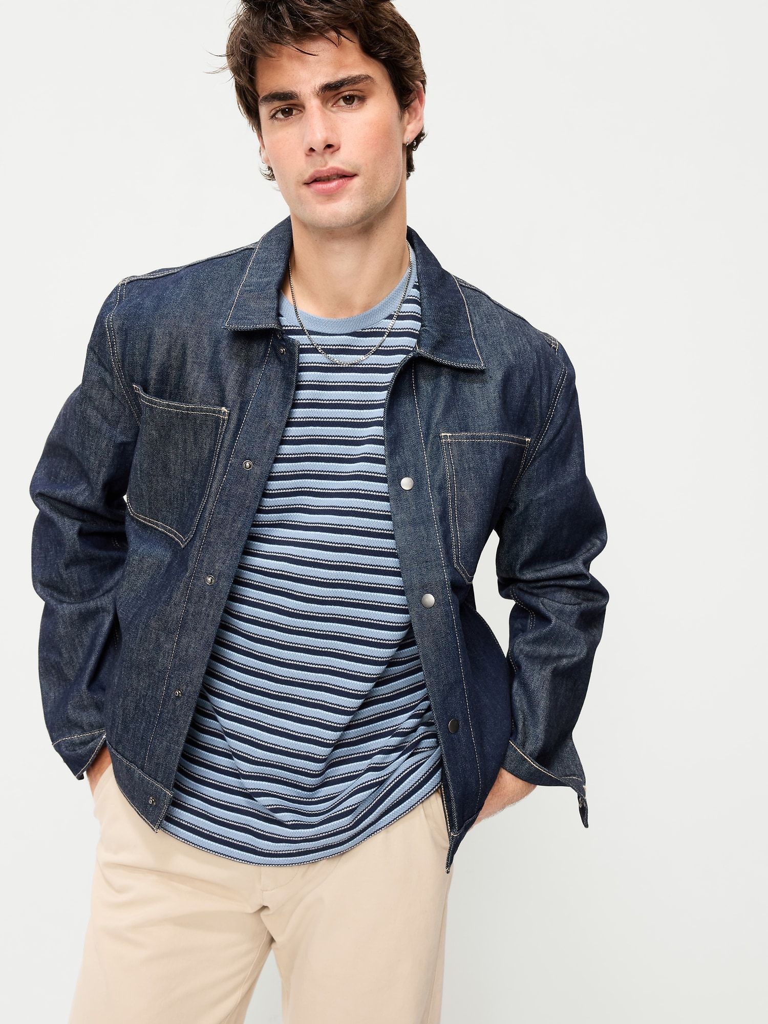 Textured-Knit Striped T-Shirt