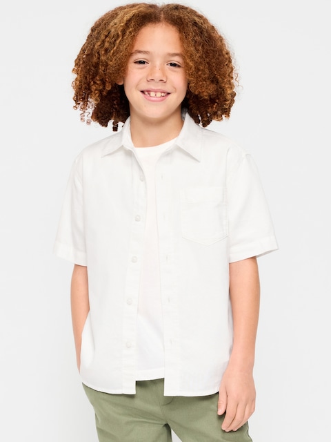 Short-Sleeve Pocket Oxford Shirt for Boys