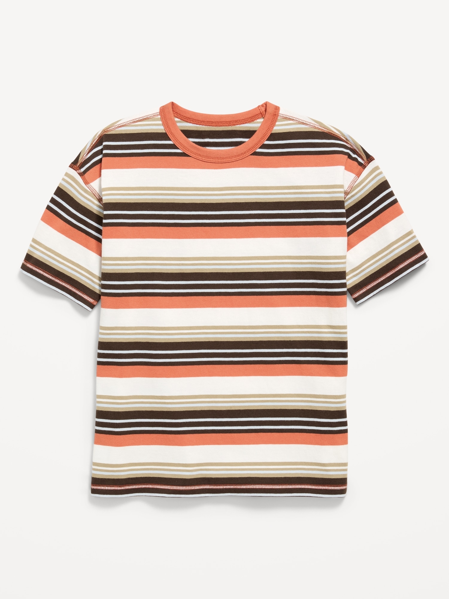 Oversized Short-Sleeve Striped T-Shirt for Boys