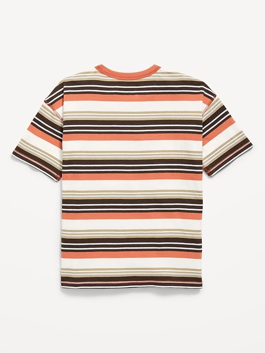Image number 3 showing, Oversized Short-Sleeve Striped T-Shirt for Boys