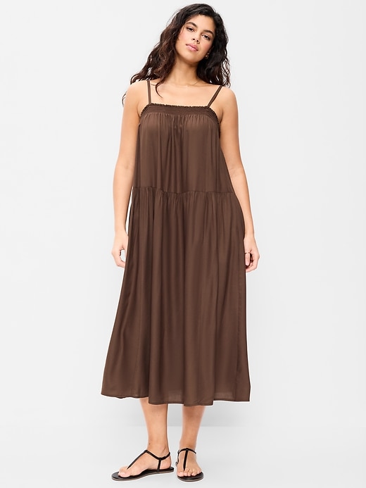 Image number 1 showing, Airy Smocked Maxi Dress