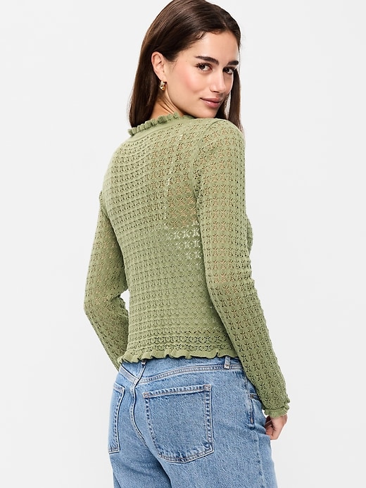Image number 2 showing, Tie-Front Open Cardigan