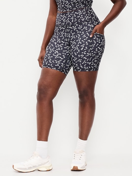 Image number 5 showing, High-Waisted PowerSoft Biker Shorts -- 8-inch inseam