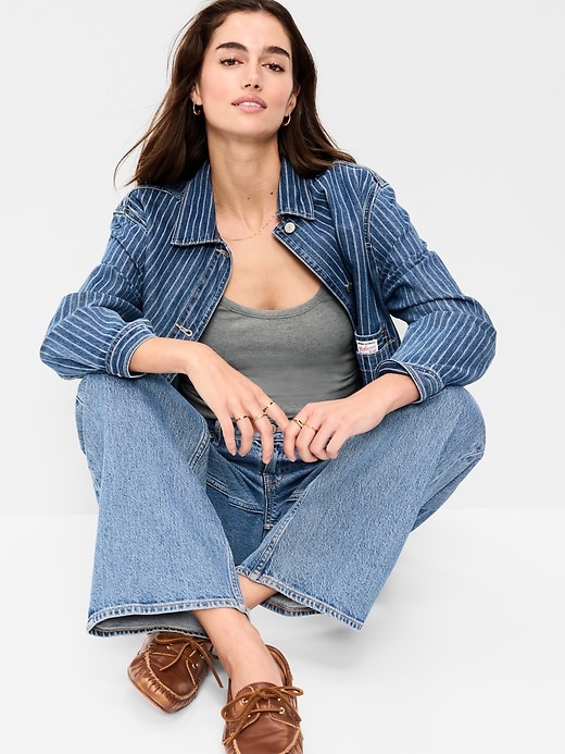 Image number 3 showing, First-Layer Ribbed Scoop-Neck Tank Top