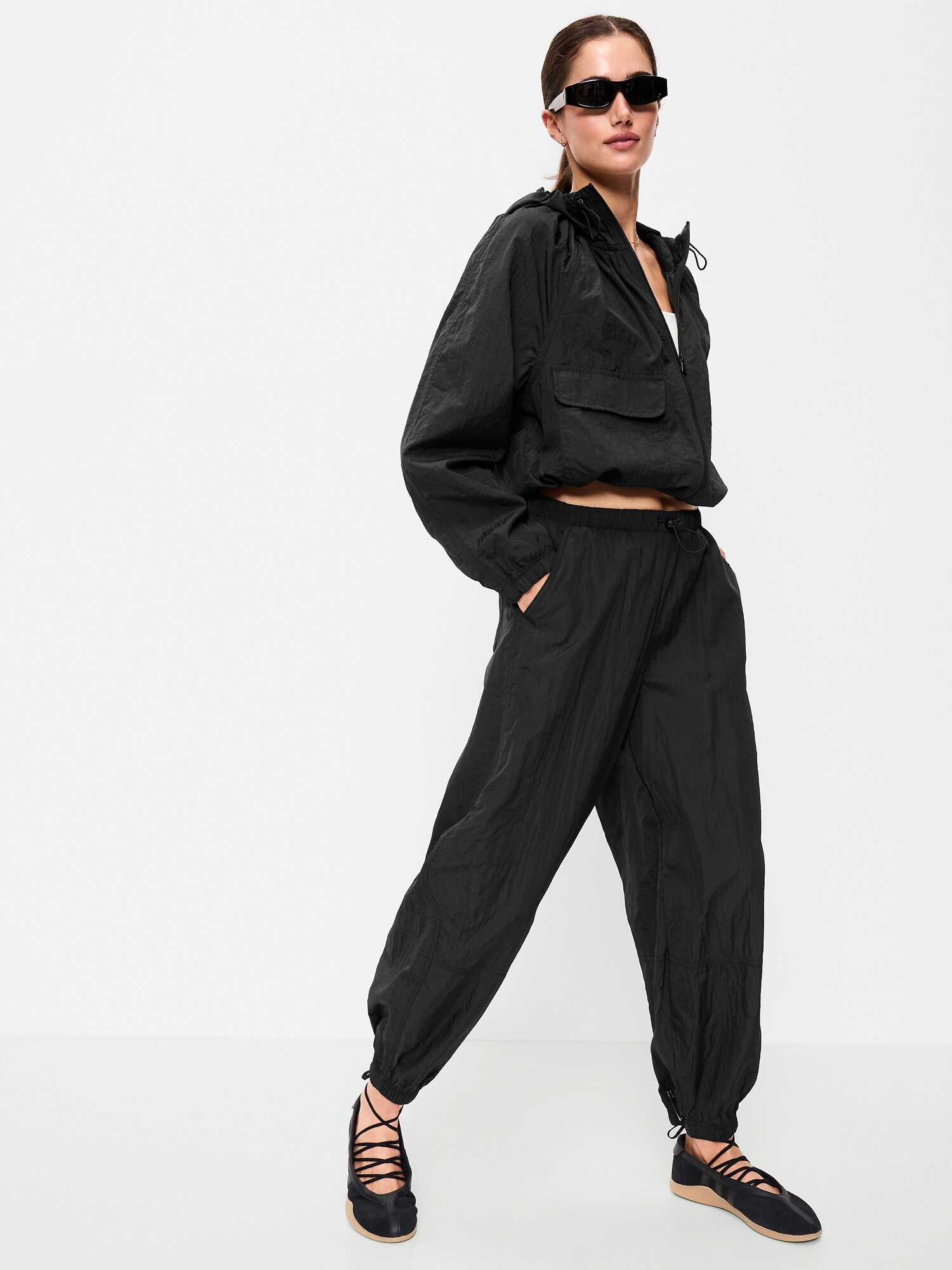 Женская ветровка Old Navy на молнии, цвет: Чёрный — фото 3