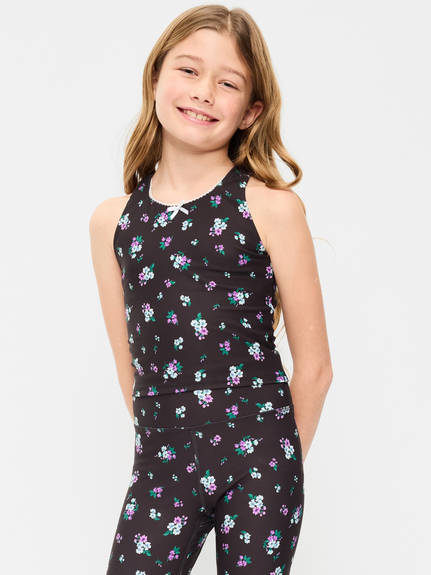 Спортивное бра PowerSoft Longline для детей — Old Navy, цвет: Чёрный с принтом