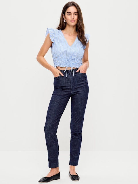 High-Waisted Pixie Straight Pants