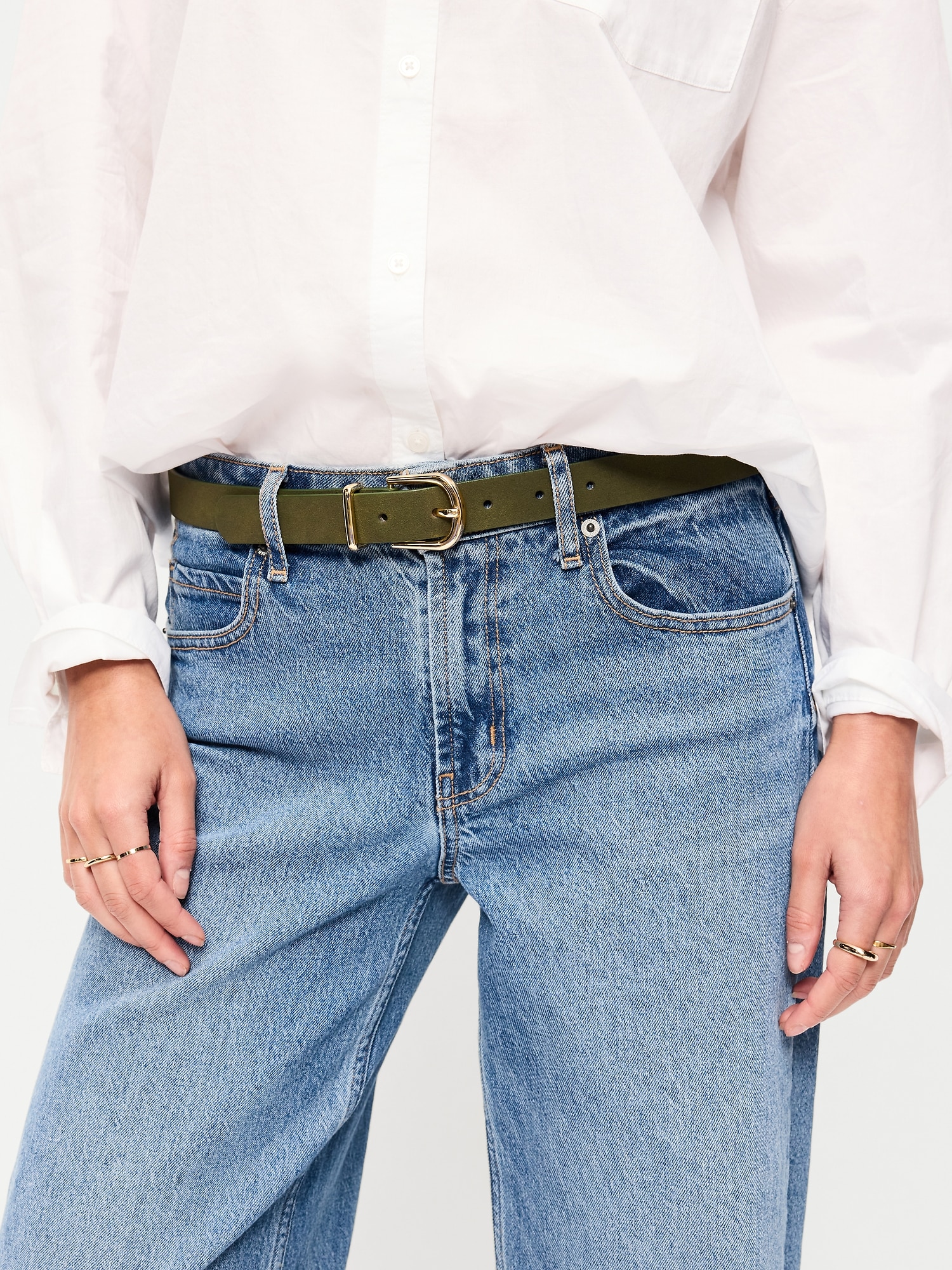 Classic Faux-Leather Belt