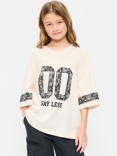 Oversized Football-Style T-Shirt for Girls