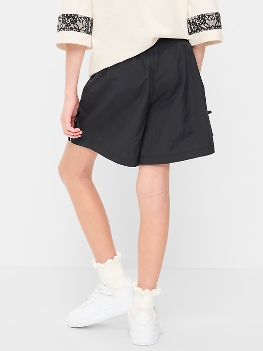 Image number 2 showing, High-Waisted Parachute Bow Shorts for Girls